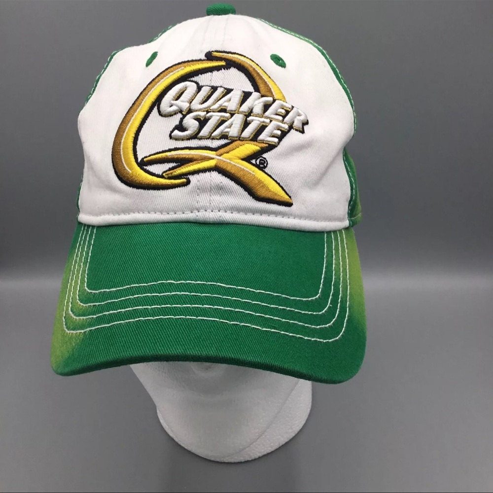 Quaker State Cap Snap Back~ Green & White ~ NEW!